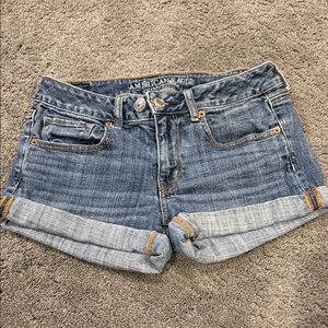 American Eagle Outfitters Women's Rolled Cuff Denim Shorts